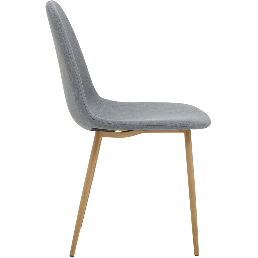 Premier Housewares Salford Grey Fabric and Wood Effect Legs Dining Chair Image 2