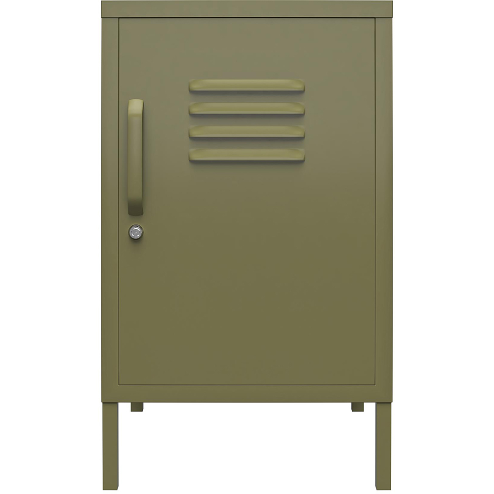 Dorel Bradford Single Door Olive Green Metal Locker End Table Image 3