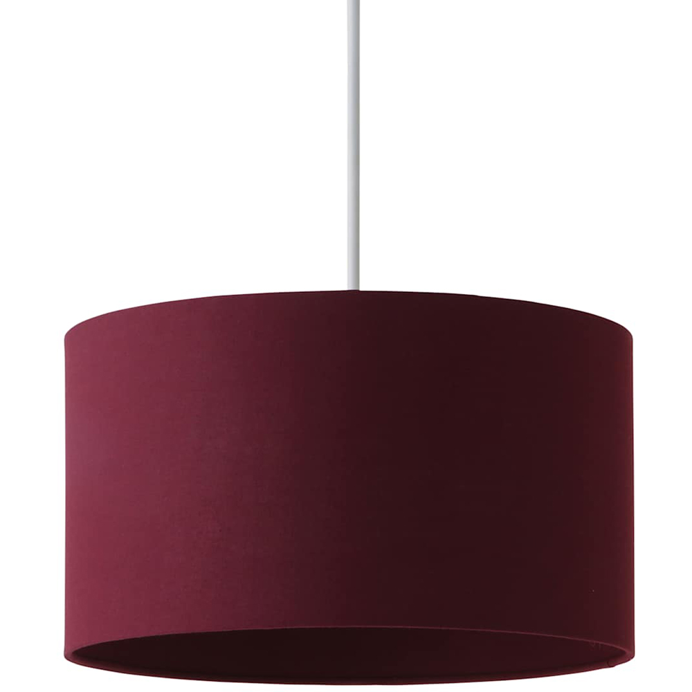 ValueLights Reni Plum Fabric Medium Drum Ceiling Lamp Shade Image 1