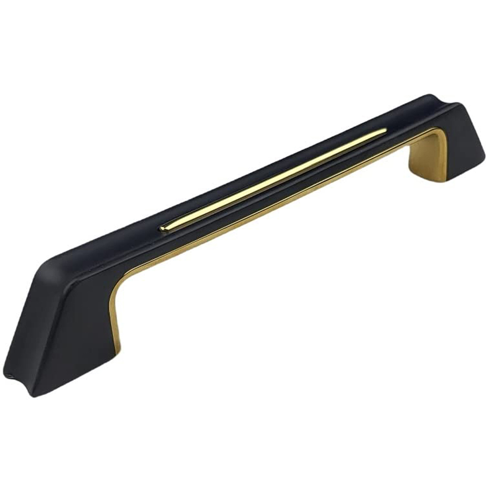 Golden Grace Black and Gold Kappa Cabinet Pull Handle Set 160mm Image 1