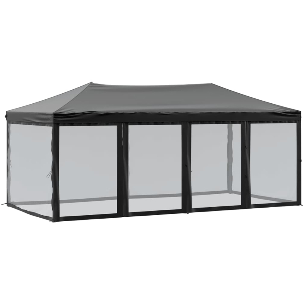 vidaXL 3 x 6m Black Foldable Party Tent with Sidewalls Image 2