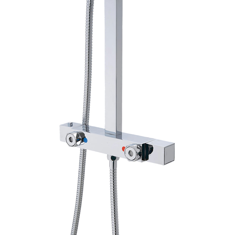 Living and Home Chrome-Plated Thermostatic Shower Mixer Set with Hose Image 4