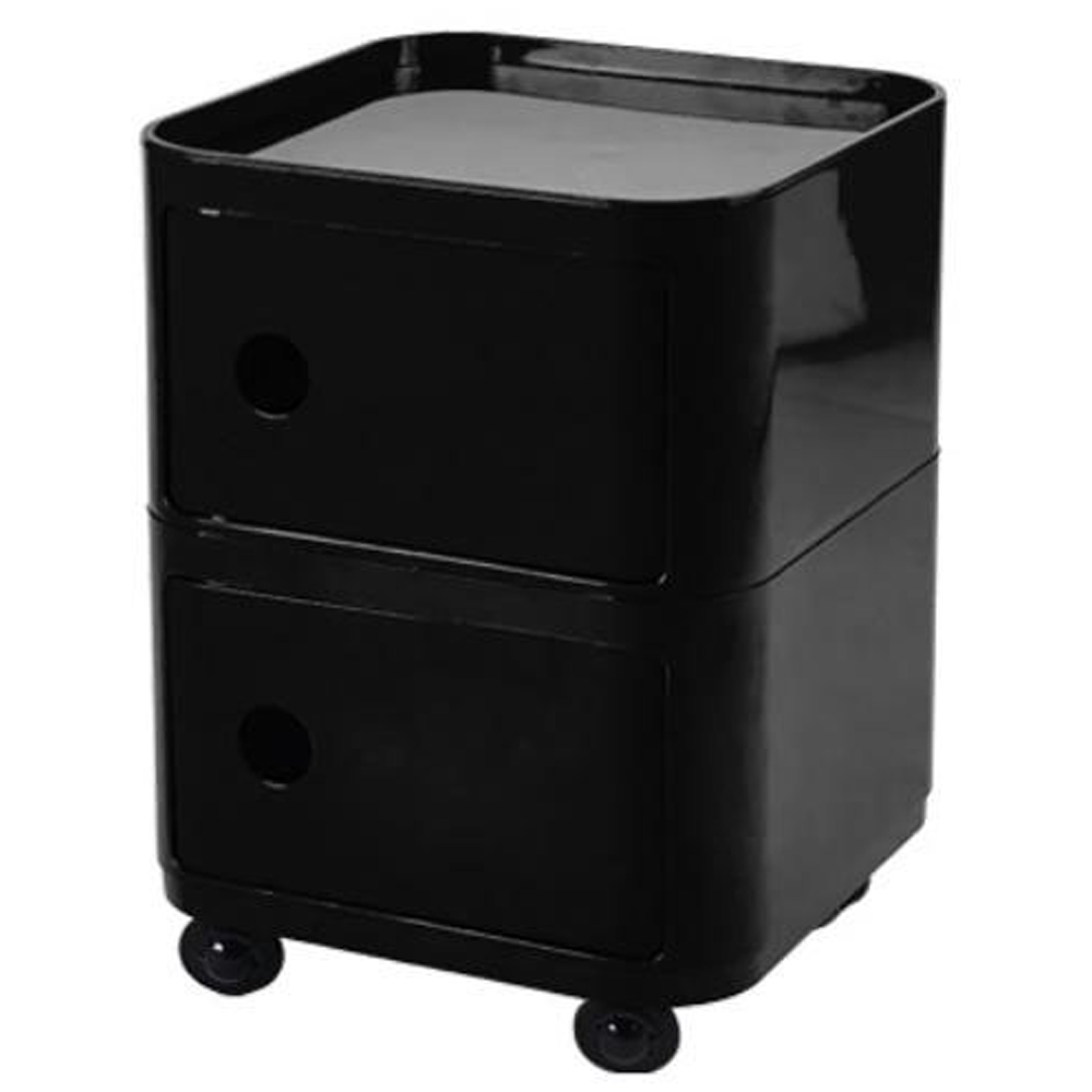 Living and Home 2 Tier Black Square Plastic Storage Drawer Image 3
