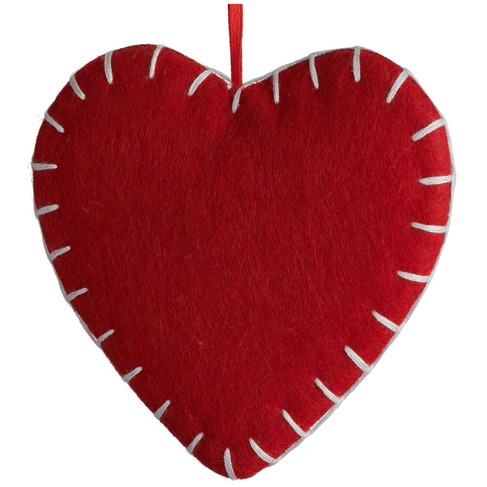 Wilko Winter Tartan Fabric Heart Decoration 6 Pack Image 3