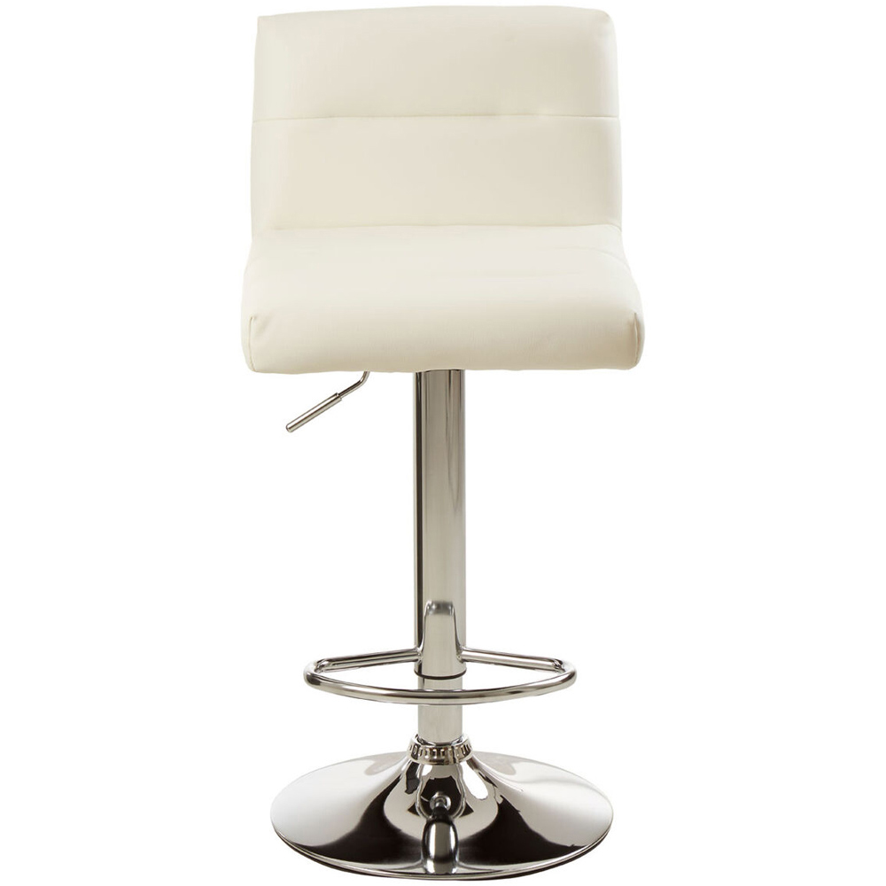 Premier Housewares Baina White Seat and Chrome Base Bar Stool Image 2