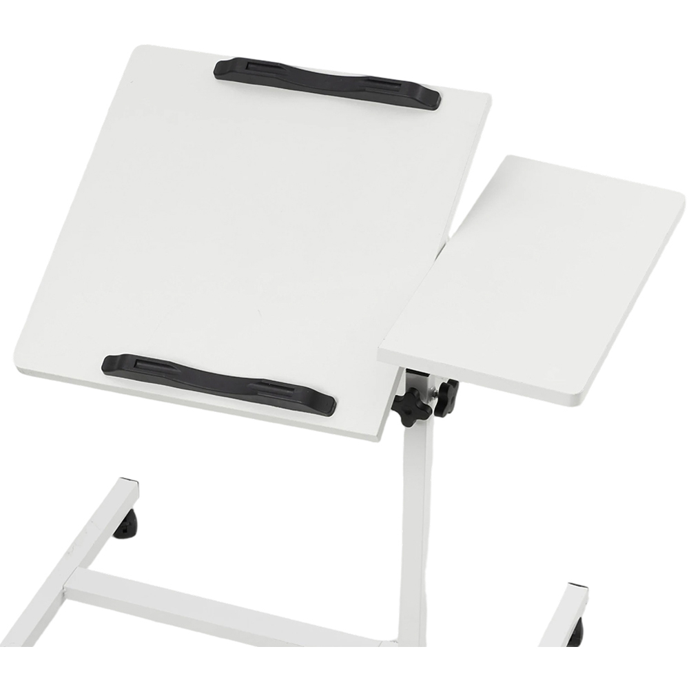 Living and Home Tilting Adjustable Laptop Desk with Castors White Image 5