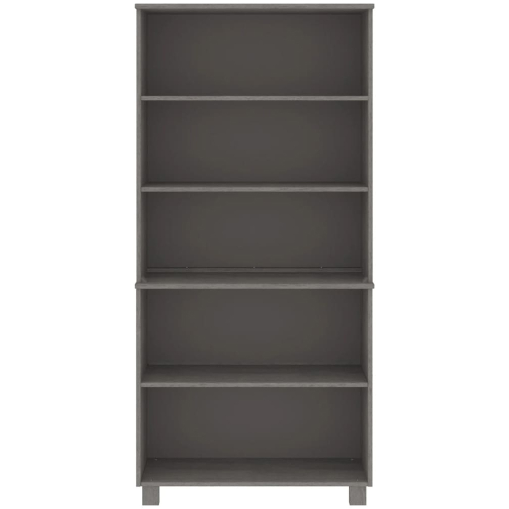 vidaXL Hamar 5 Shelf Light Grey Solid Wood Pine Highboard Image 3