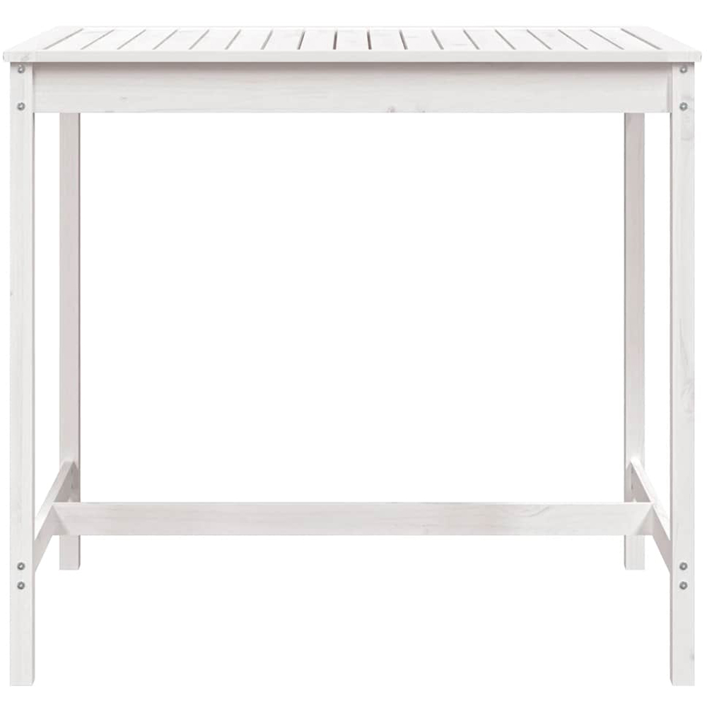 vidaXL 4 Seater Solid Wood Pine Garden Dining Table White Image 2