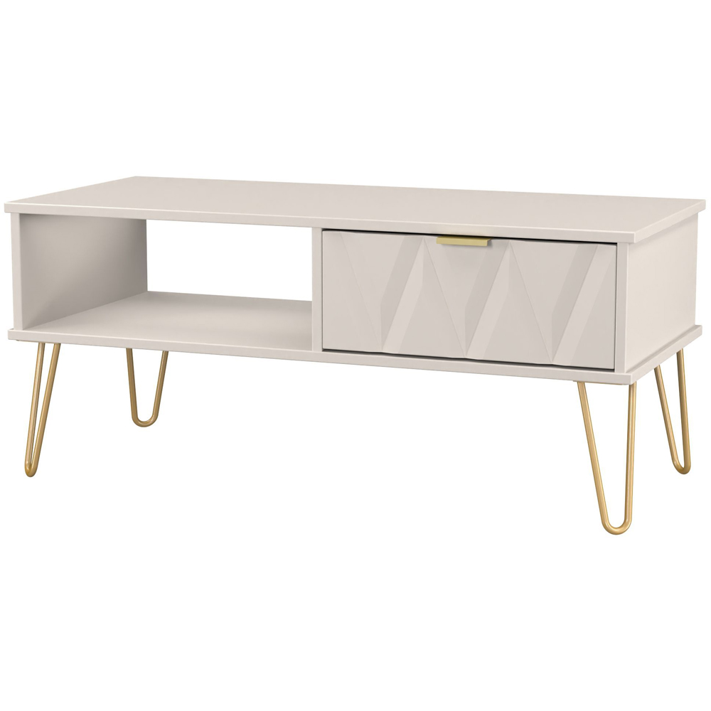 Crowndale Diamond Single Drawer Single Shelf Kashmir Matt Coffee Table Ready Assembled Image 4