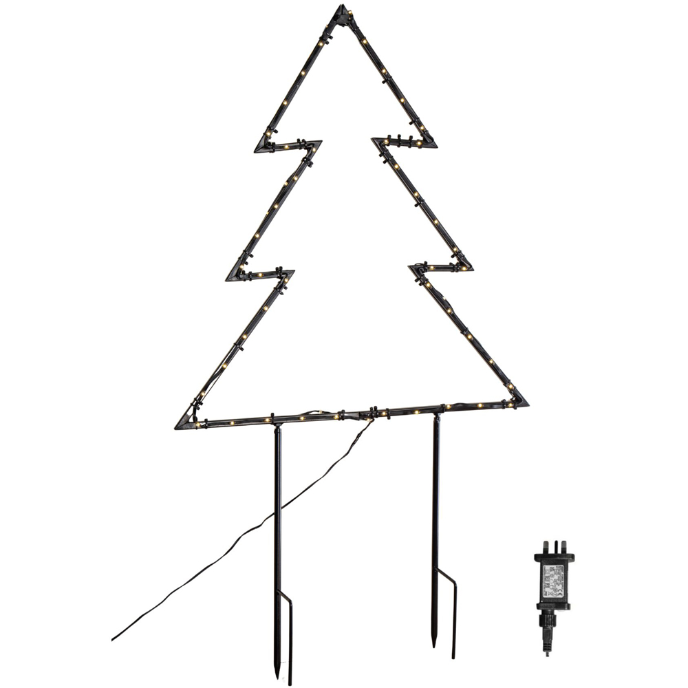 Samuel Alexander 90 Warm White LED Dewdrop Metal Christmas Tree Garden Stake Image 2
