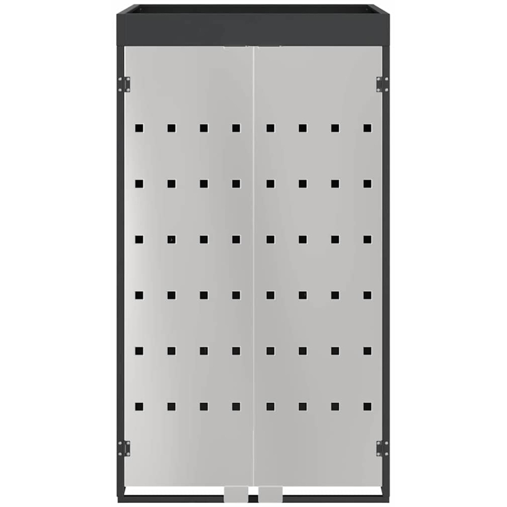 vidaXL Anthracite and Silver Wheelie Bin Storage Shed with Planter Roof Image 6