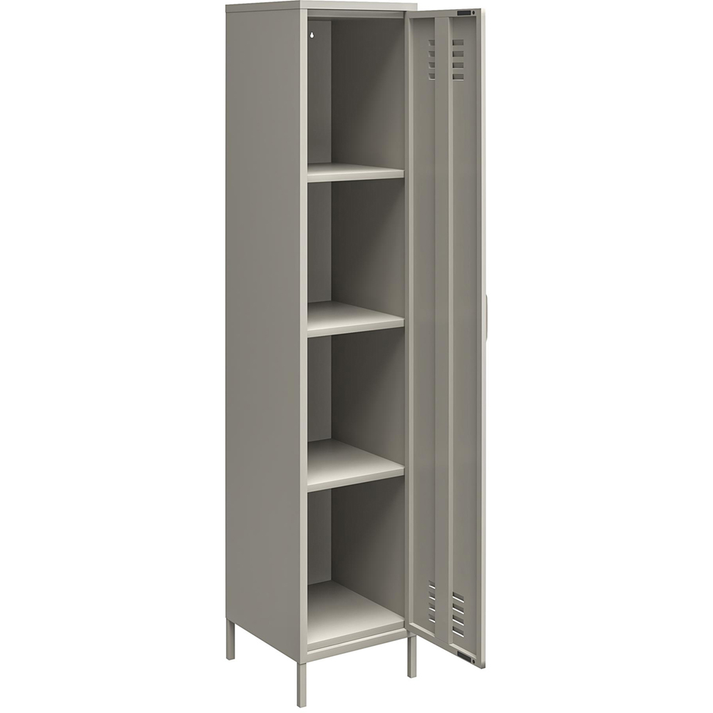 Dorel Bradford Single Door Taupe Metal Locker Storage Cabinet Image 4