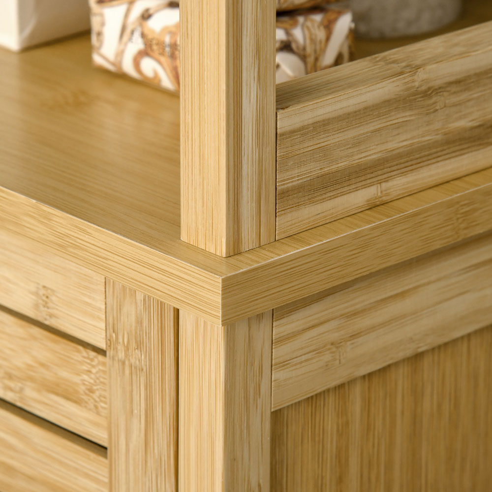 Kleankin Tall Bamboo Floor Cabinet Image 3