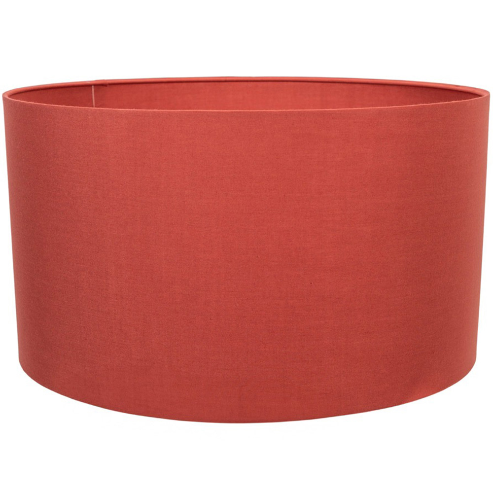 ValueLights Reni Rust Red Fabric Large Drum Lamp Shade Image 1