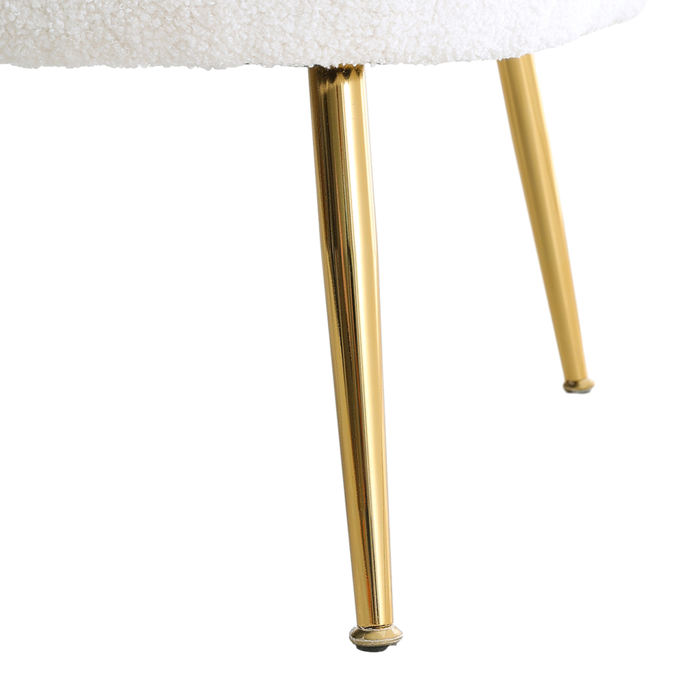 Living and Home White Teddy Fabric Armchair Image 7
