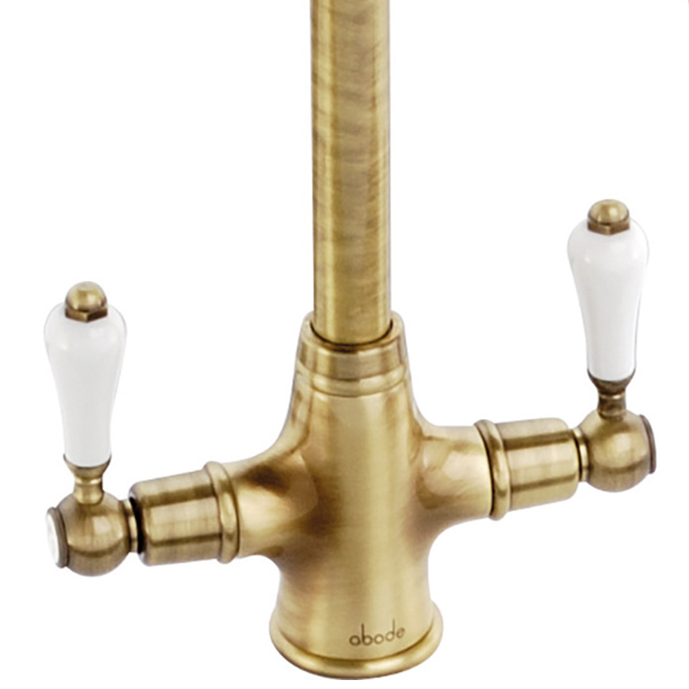Ludlow Antique Bronze Dual Lever Mono Kitchen Tap Image 3