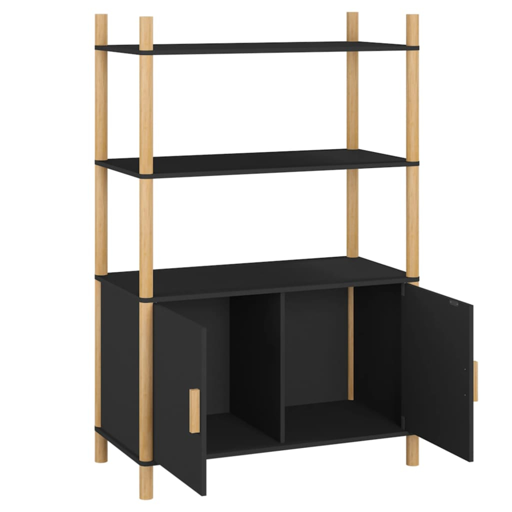 vidaXL 2 Door 3 Shelf Black Highboard Image 5