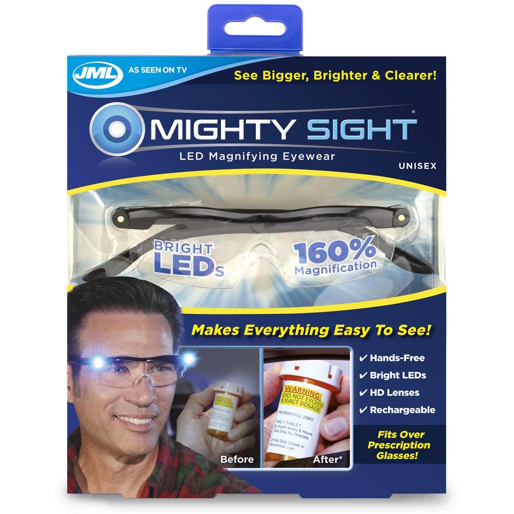 Hands Free Magnifying Glasses with Light by Zoom Vision, 160% Magnification  and Dual LED Lights, Includes Non Lighted for Reading, Close Work Crafts