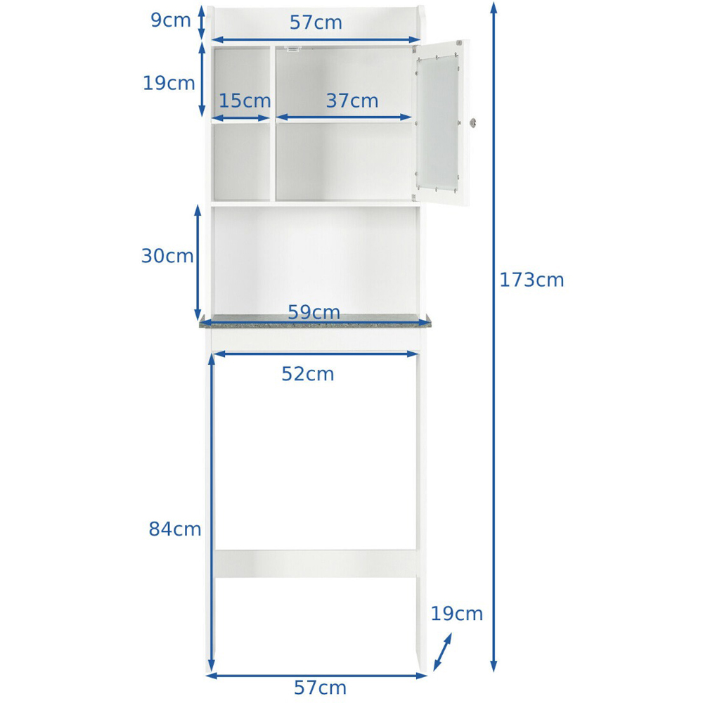 Costway White Bathroom Storage Shelf Image 9