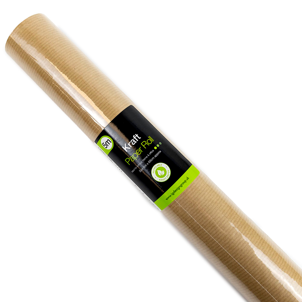 Plain Kraft Paper Roll 6m x 50cm Wilko
