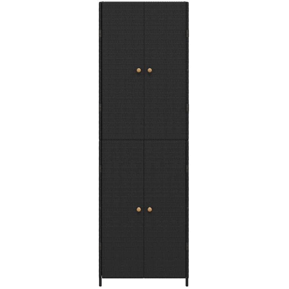 vidaXL 4 Shelf Black Polyrattan Garden Storage Cabinet Image 4