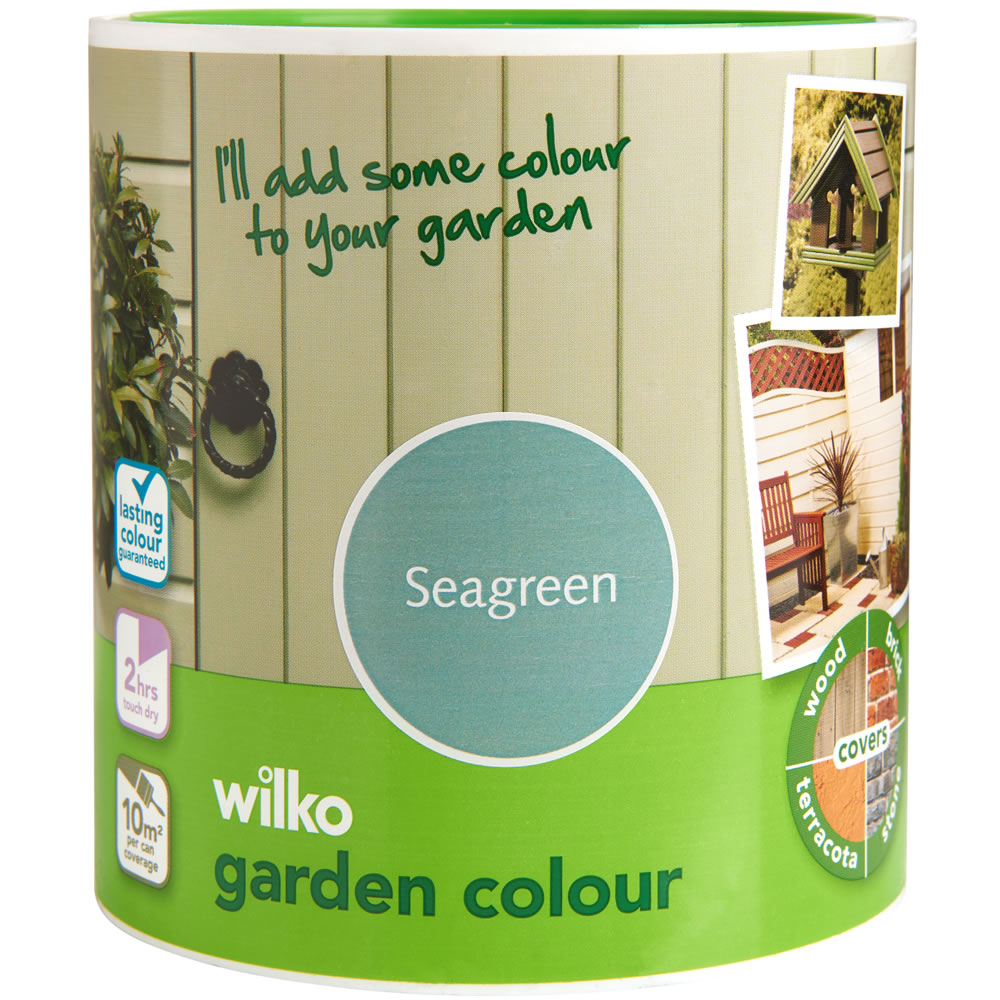 Wilko Garden Colour Seagreen Exterior Paint 1L Image