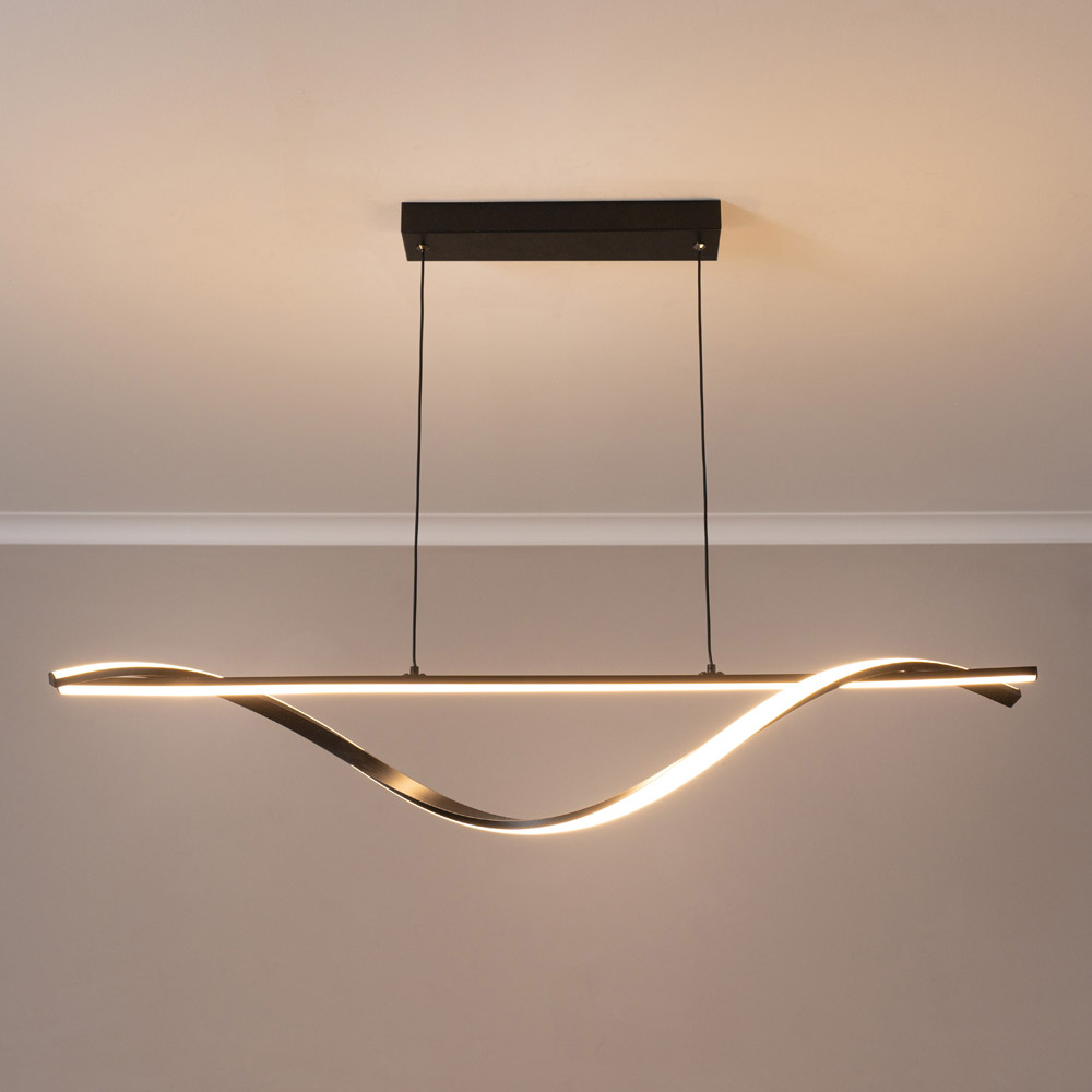 ValueLights Infinity Black Twisted Bar Integrated LED Ceiling Light Image 2