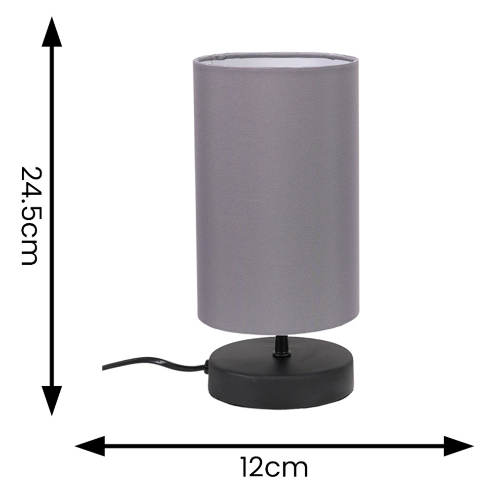 ValueLights Francis 2 Pack Matt Black and Grey Shade Dimmable Touch LED Table Lamp Image 5