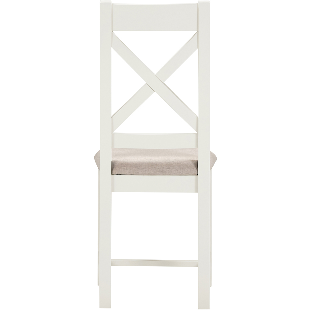 Seconique Windsor Sey of 2 Ivory and Oat Fabric Cross Back Dining Chair Image 5