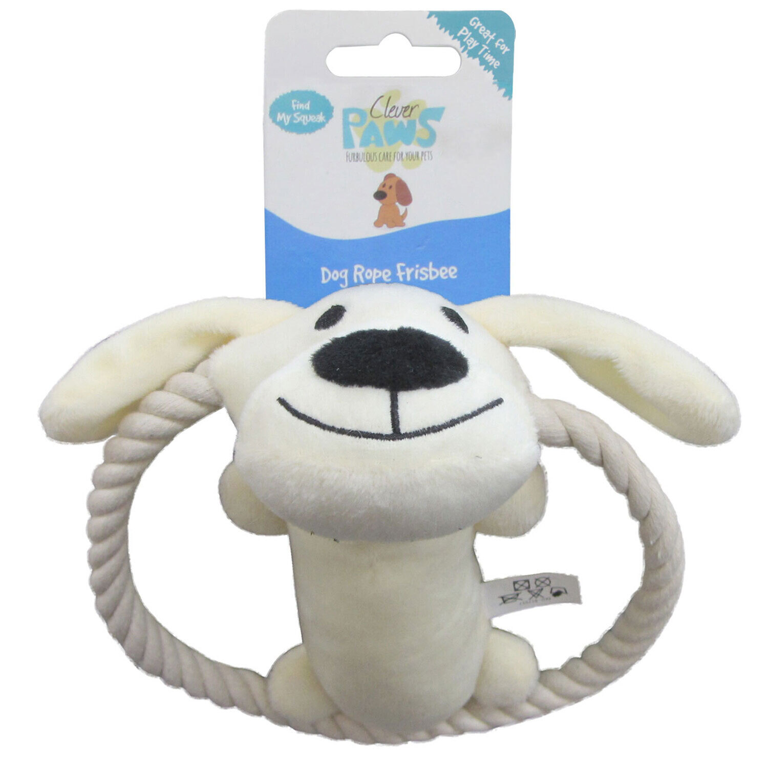 Single Clever Paws Dog Rope Frisbee Dog Toy in Assorted styles Image 4