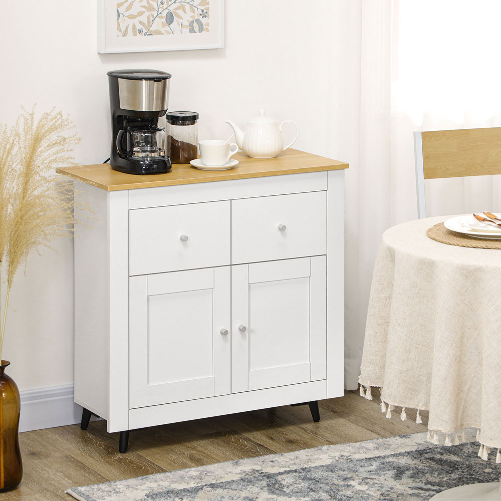 Portland 2 Door 2 Drawer White Sideboard Image 4
