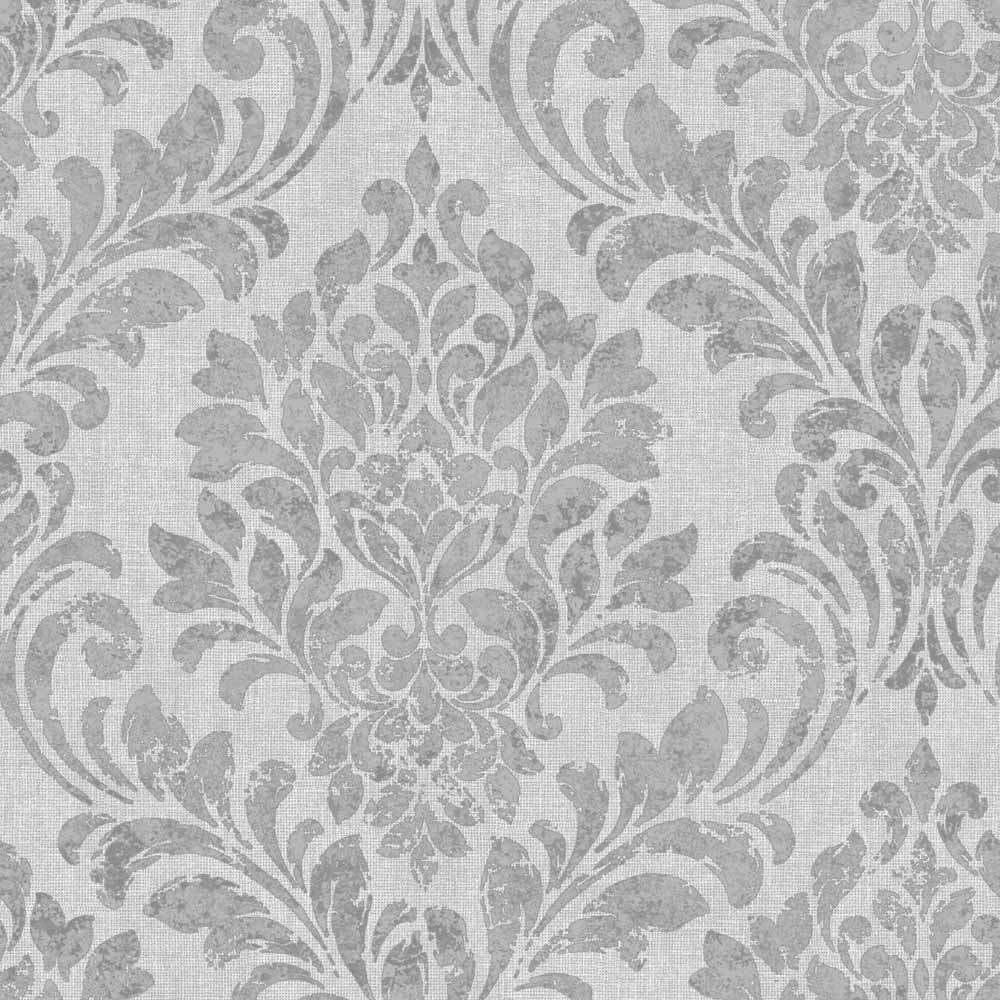 Darcy James Eleanor Damask Grey Wallpaper Image 1