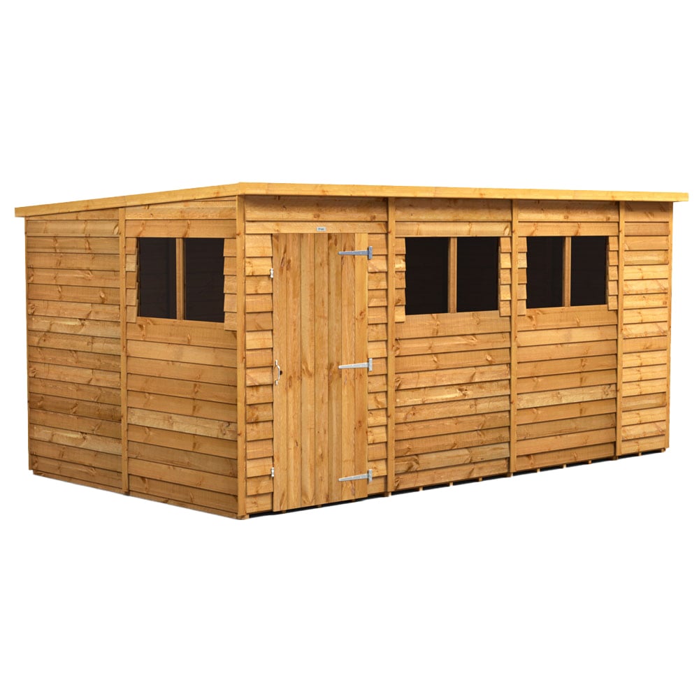 Power 14 x 8ft Overlap Pent Garden Shed Image 1
