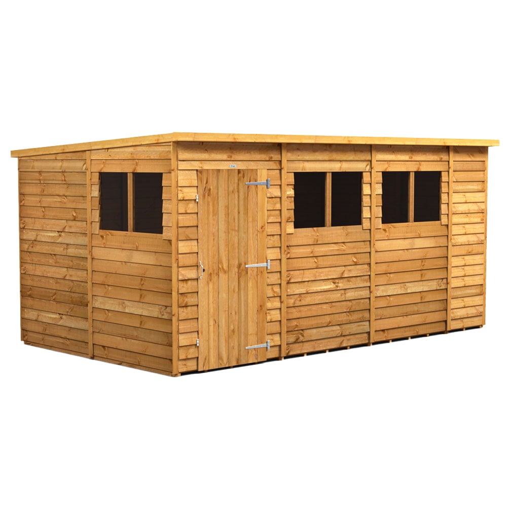 Power 14 x 8ft Overlap Pent Garden Shed Image 1