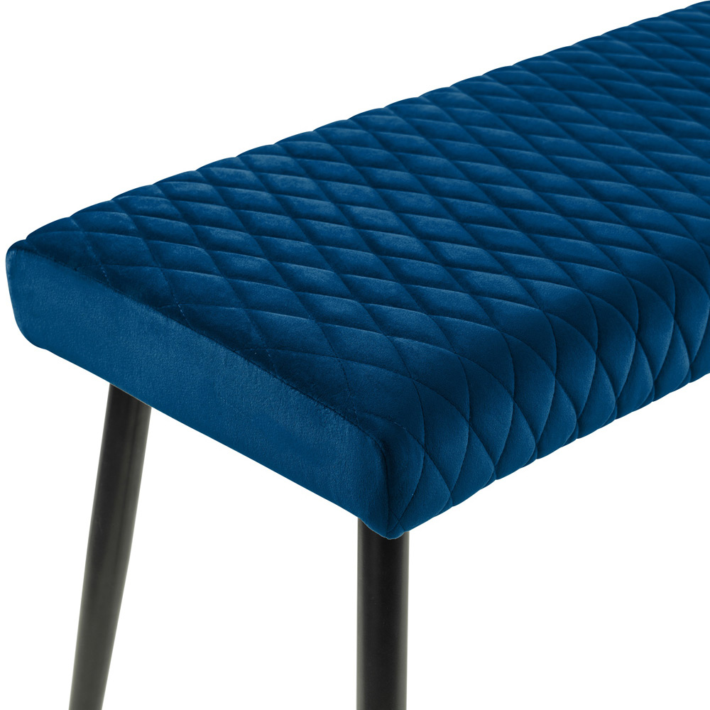 Julian Bowen Luxe 2 Seater Blue Low Dining Bench Image 4