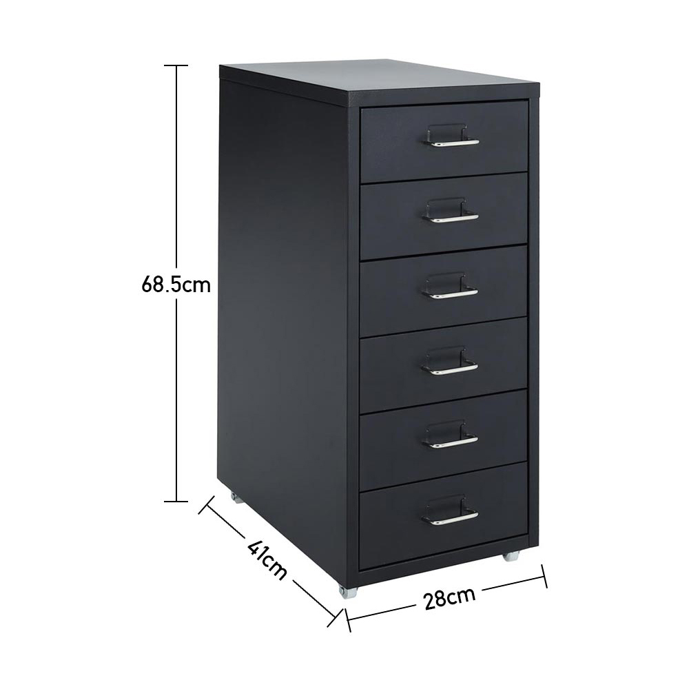 6 Drawer Cabinet with Wheels Image 9