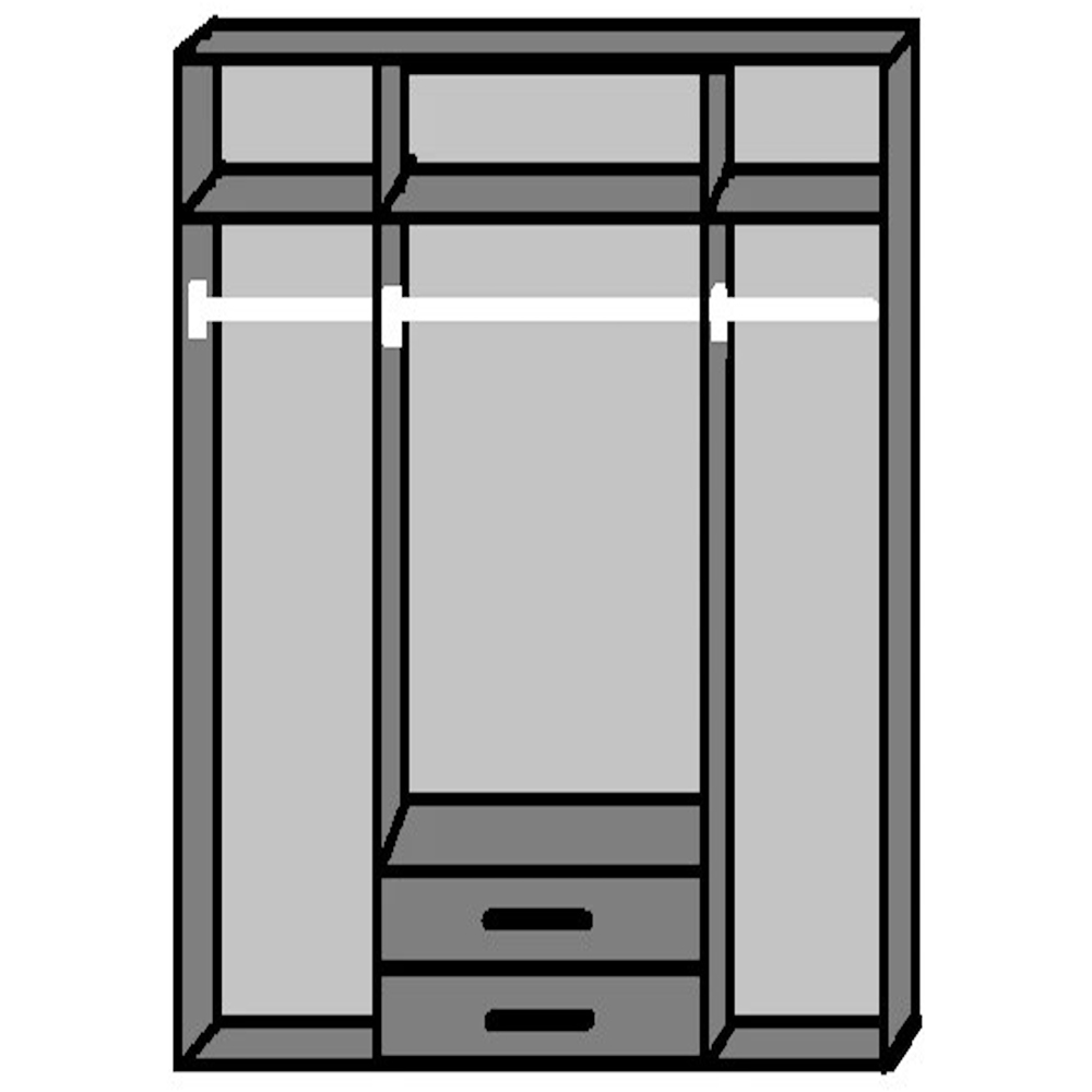 TJ'S Gerven 4 Door 2 Drawer Oak Wardrobe Image 3