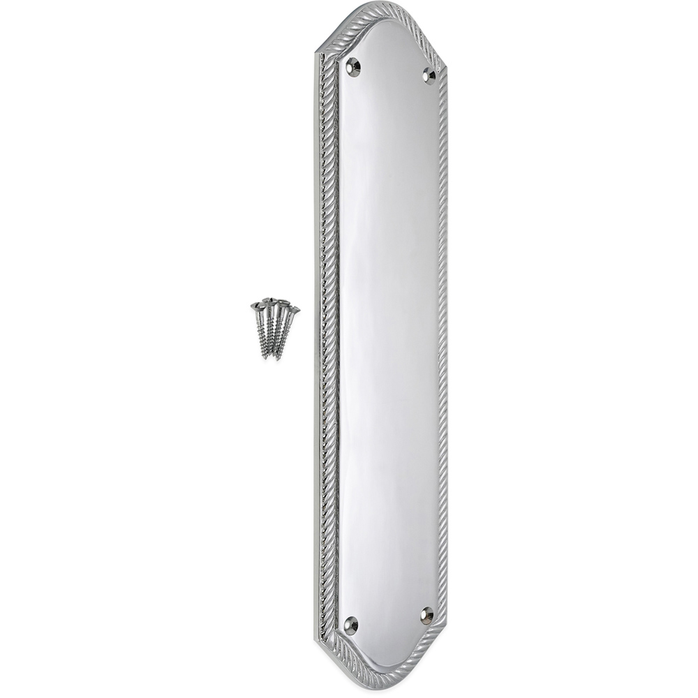 Spira Brass Georgian Half-Round Satin Chrome Finger Plush Plate 300mm Image 3