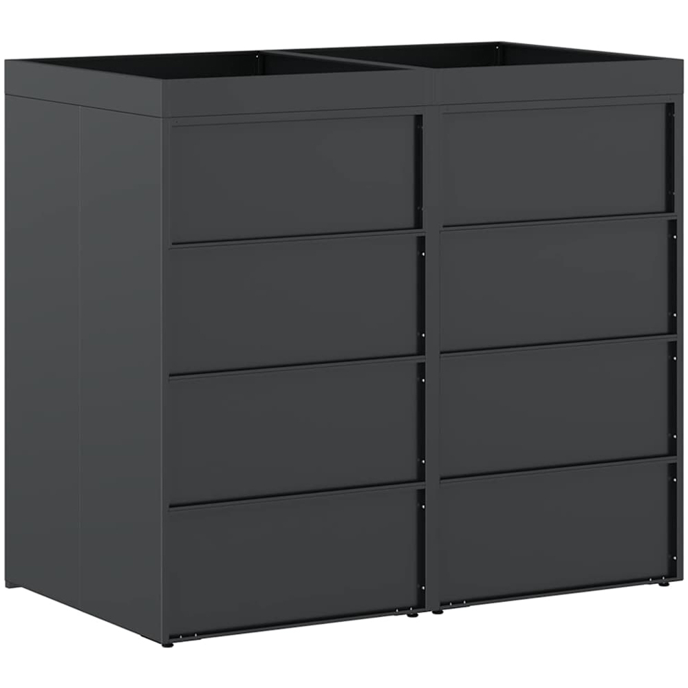 vidaXL Anthracite 2 Wheelie Bin Storage Shed with Planter Roof Image 6