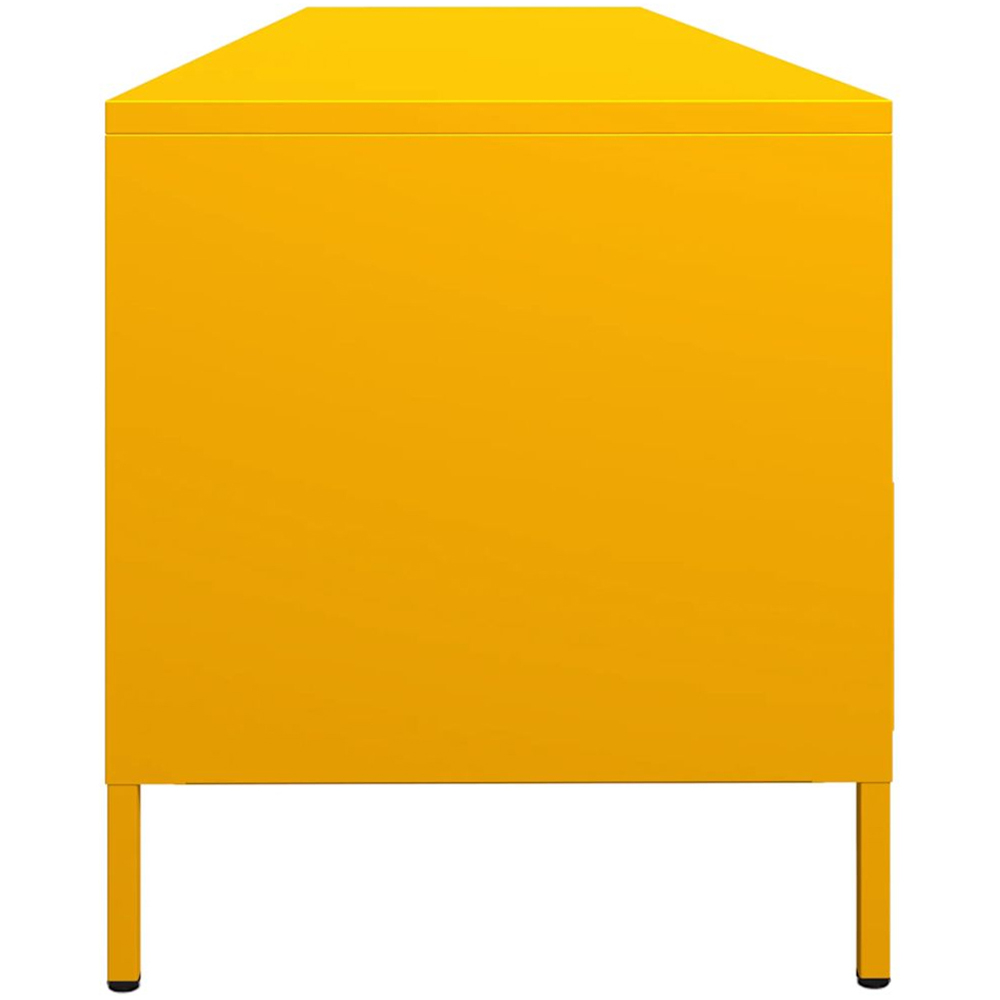 vidaXL 3 Drawer 3 Shelf Mustard Yellow Steel Industrial Style TV Cabinet Image 6