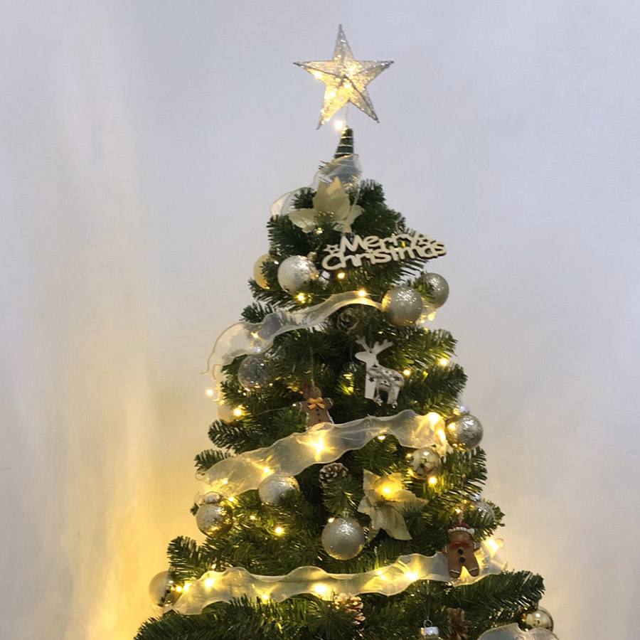 Living and Home Silver Star Christmas Tree Topper 20cm Image 6