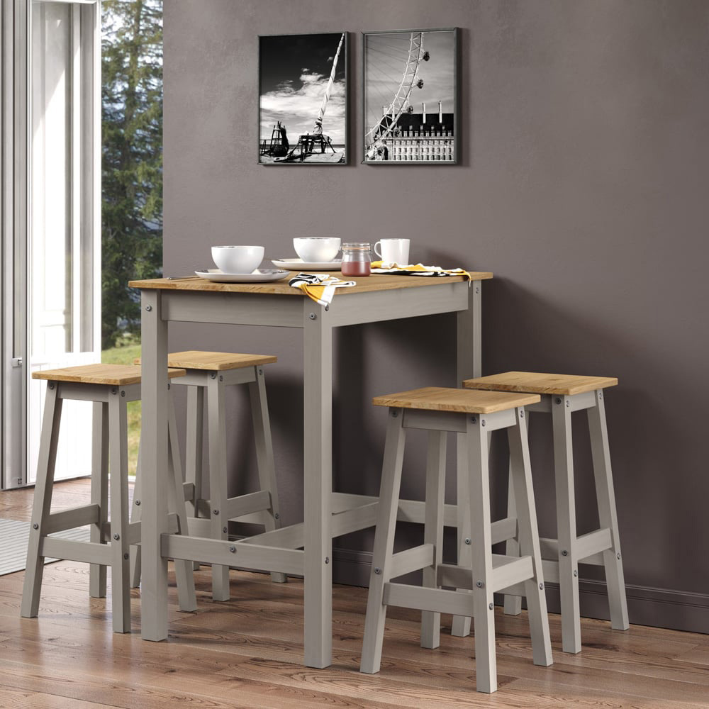 Corona 4 Seater Breakfast Table Set Grey Image 6