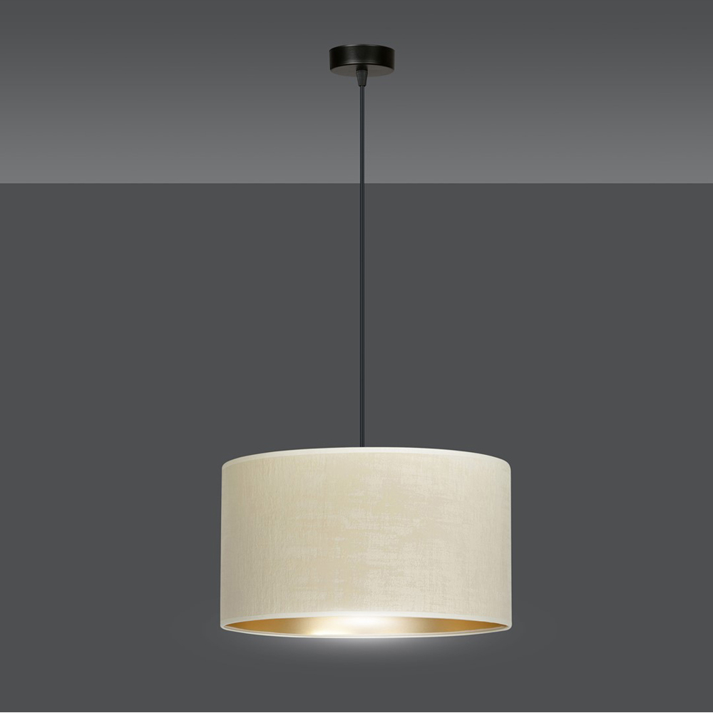 Emibig Hilde Single Light White Shade Black E27 Ceiling Pendant Light Image 4
