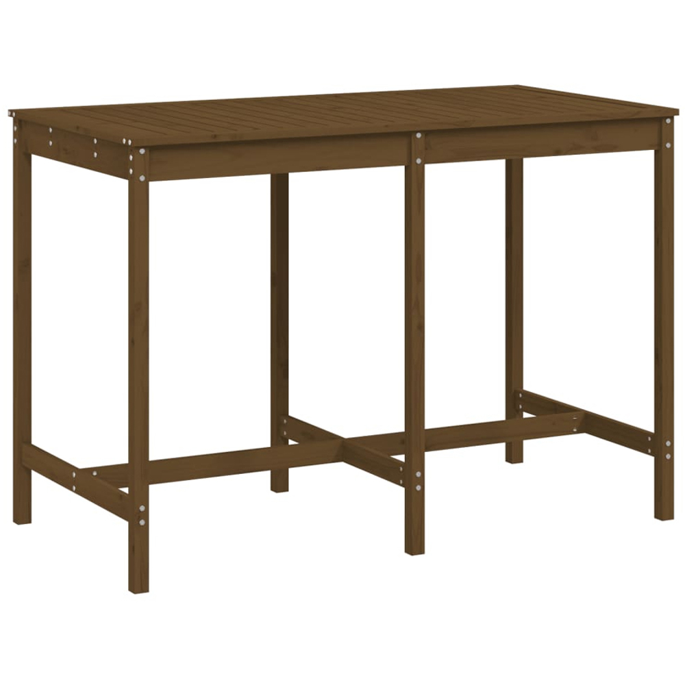 vidaXL 6 Seater Solid Pine Wood Slatted Garden Dining Table Honey Brown Image 2
