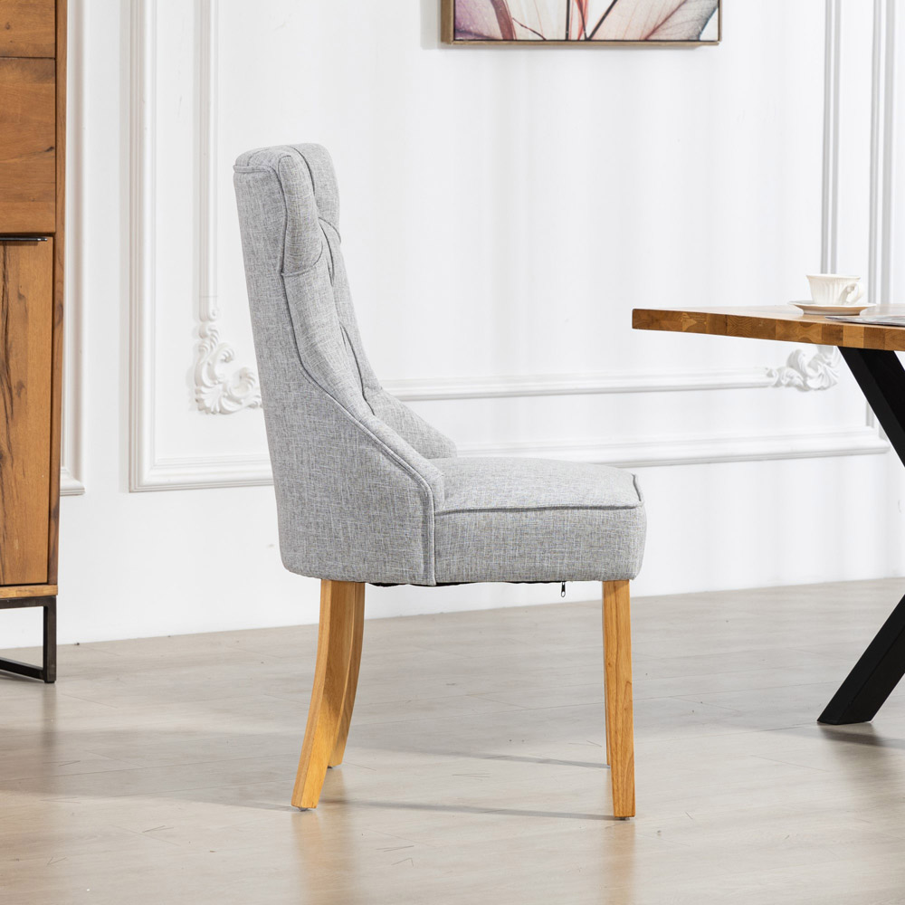 Artemis Home Tiana Set of 2 Light Grey Fabric Dining Chair Image 3