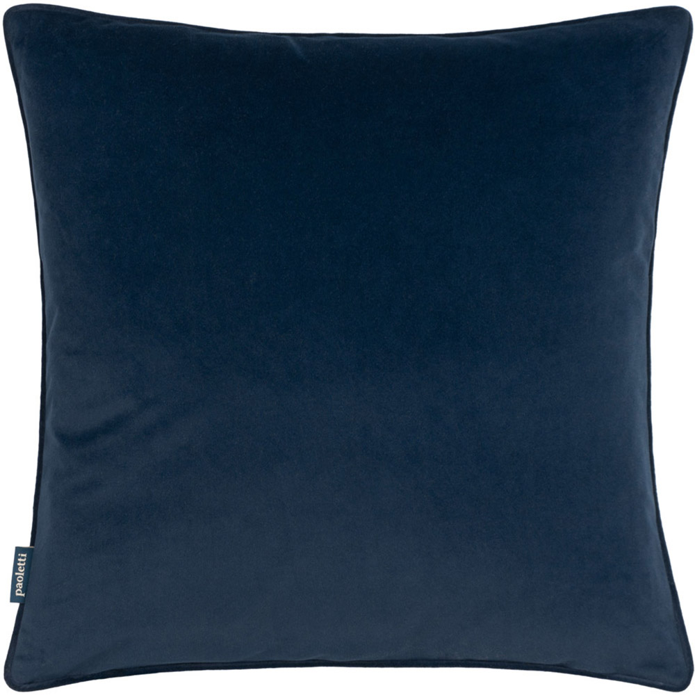 Paoletti Tayanna Navy Velvet Touch Piped Cushion Image 3