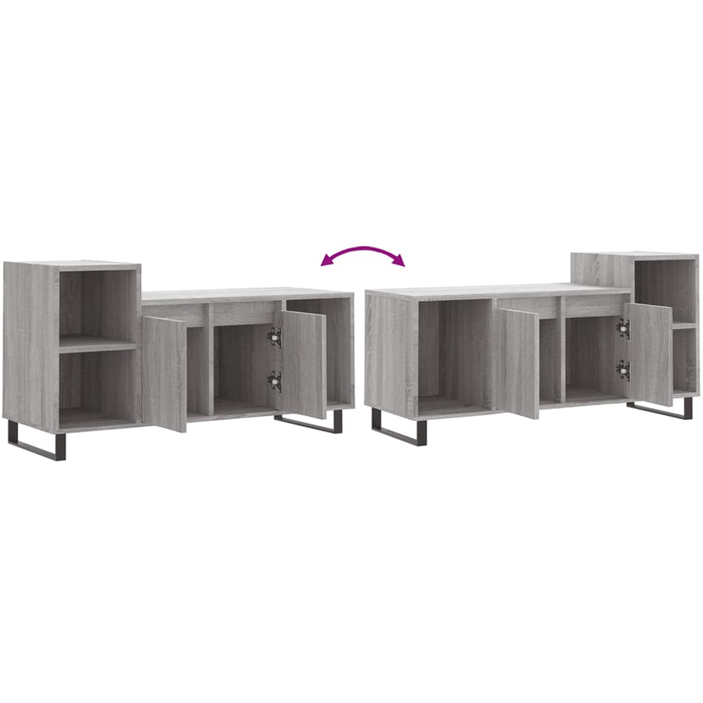 vidaXL 2 Door 3 Shelf Grey Sonoma TV Cabinet Image 9