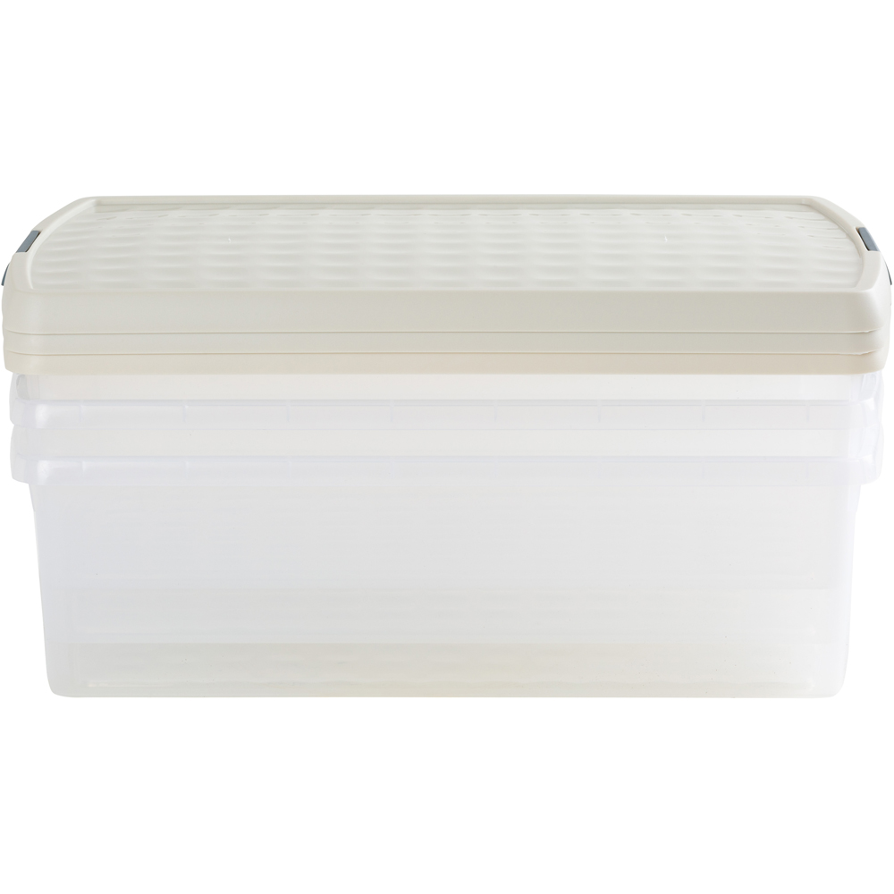 Wham Clip 30L Clear Stone and Slate Grey Rectangular Storage Box with Lid 3 Pack Image 5