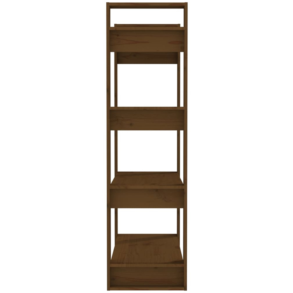 vidaXL 4 Shelf Honey Brown Bookcase Image 5