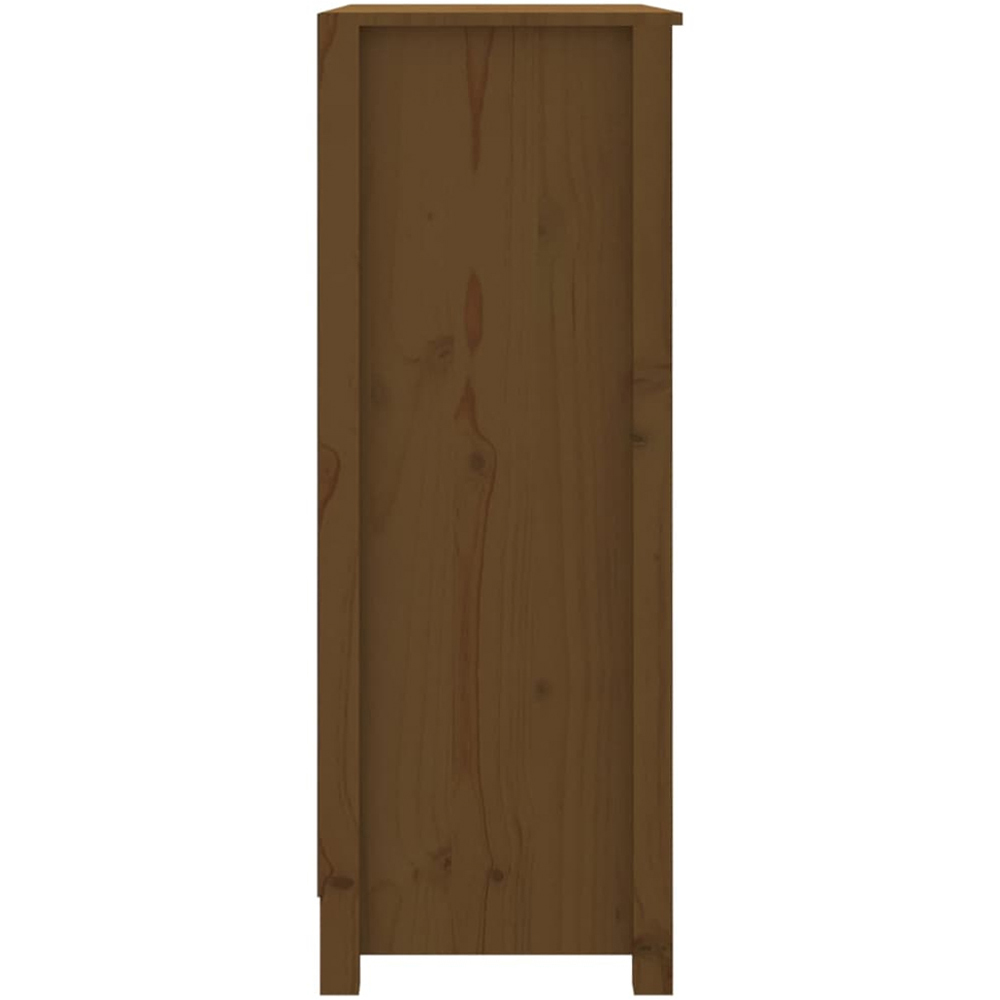 vidaXL 3 Shelf Honey Brown Solid Pine Wood Bookcase Image 5